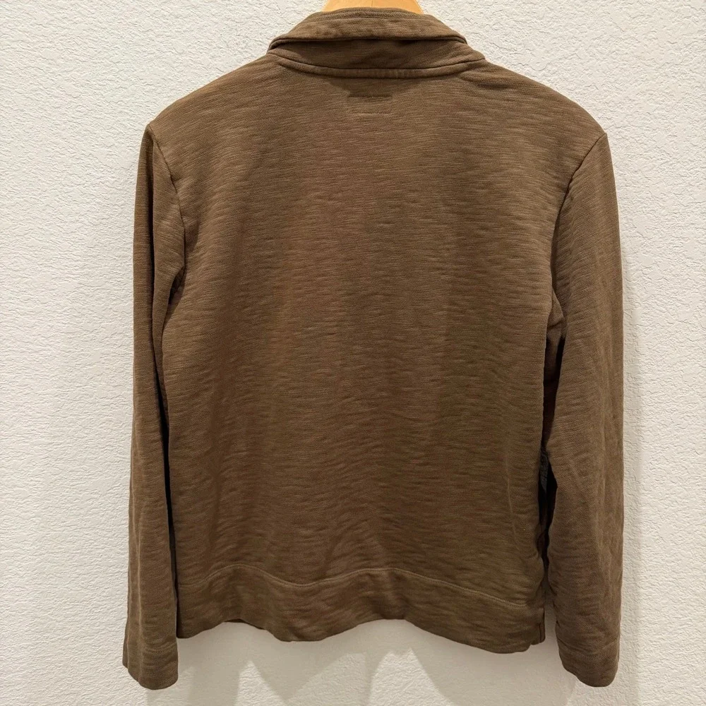 LL Bean Signature Slim Fit Quarter Zip Pullover Brown Anorak Sweatshirt Mens S